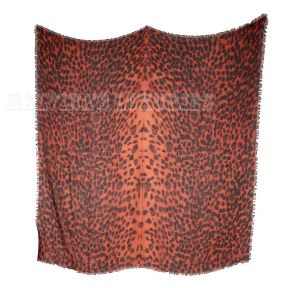 ALEXANDER MCQUEEN SCARF CASHMERE SILK SKULL AND ANIMAL PRINT 50" SQUARE - Picture 2 of 7